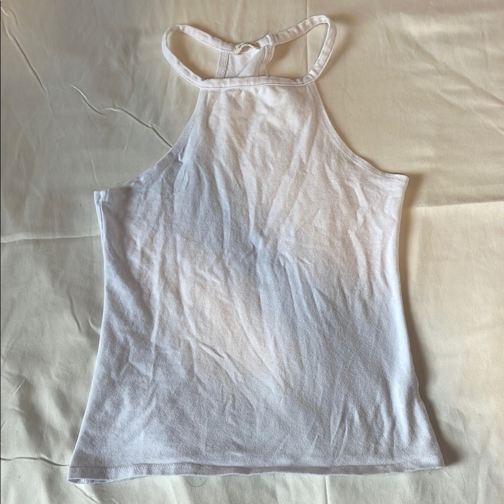 White Halter Neck Women's Top
